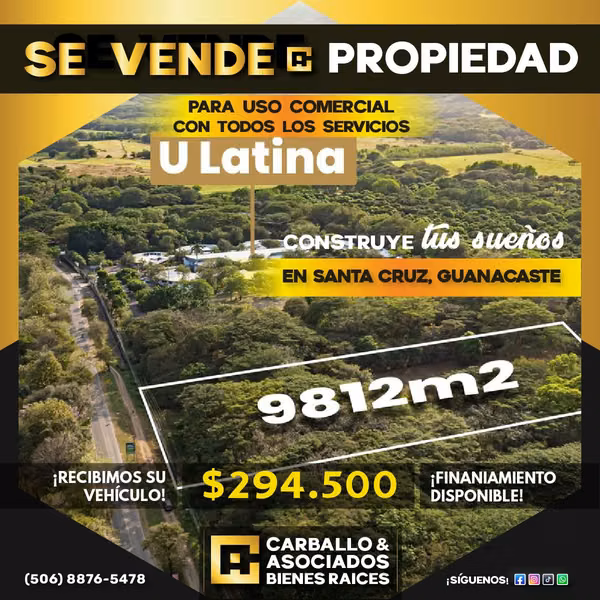 Venta de Lote en Ruta 21 en Guanacaste Santa Cruz.