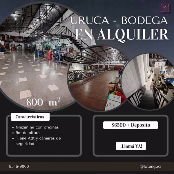 WAREHOUSE FOR RENT CLOSE TO SAN JOSE 800M2