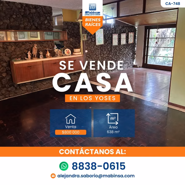 SE VENDE CASA – Los Yoses, San Pedro | CA-748