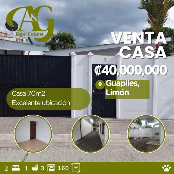 Venta casa Guapiles para seguir estrenando. VLG331
