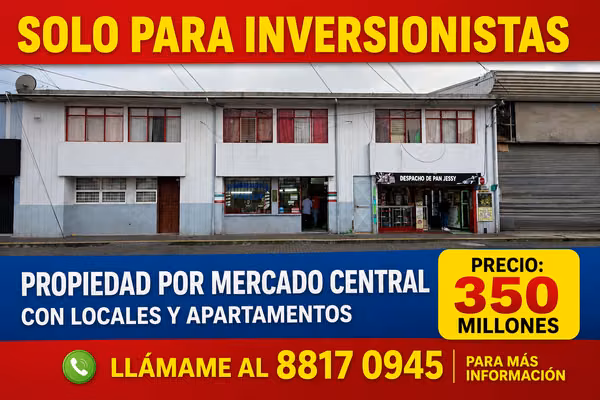 Venta Súper Edificio Esquinero Cartago 3 apartamentos + 7 locales