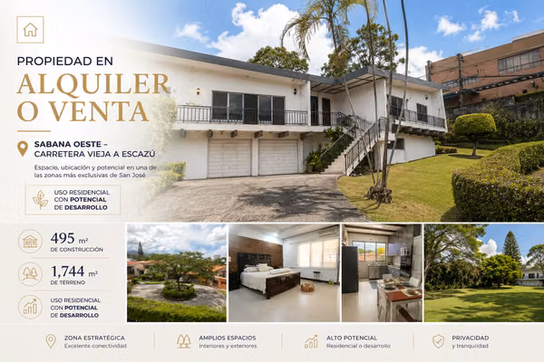 Property for Rent or Sale | Sabana Oeste – Old Road to Escazú