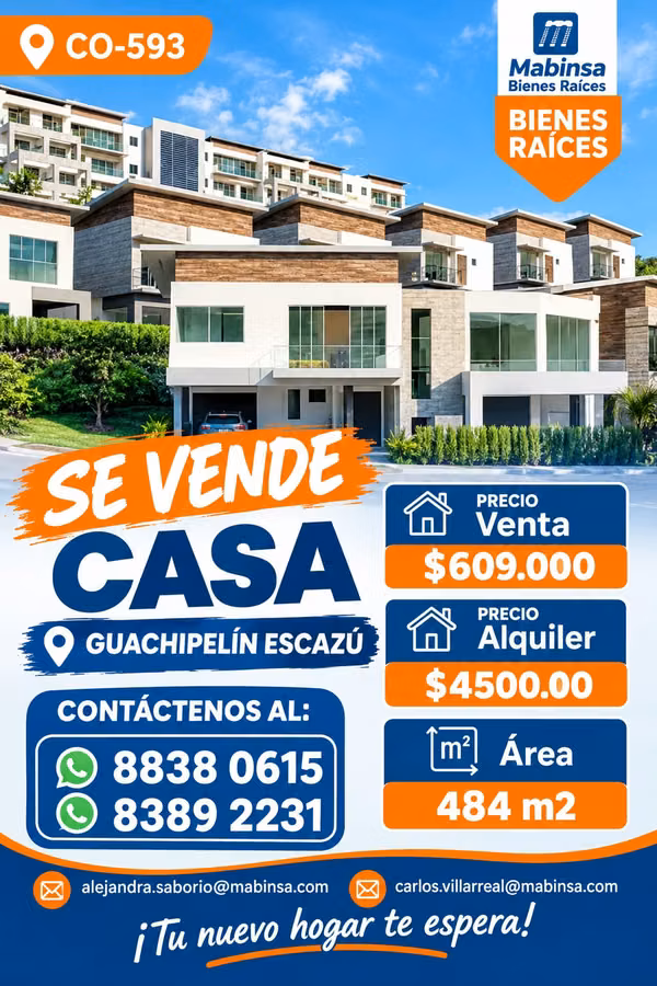 CO-593 | Condominio en Guachipelín, Escazú - $608.940