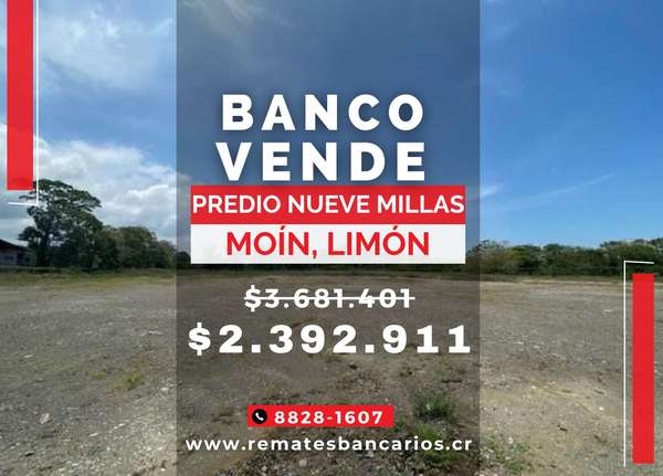 Land for sale in Limón, Moín! Auction