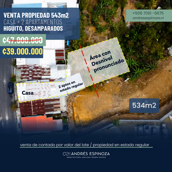 AE ARQUITECTURA | VENTA PROPIEDAD HIGUITO DESAMPARADOS AE 1270