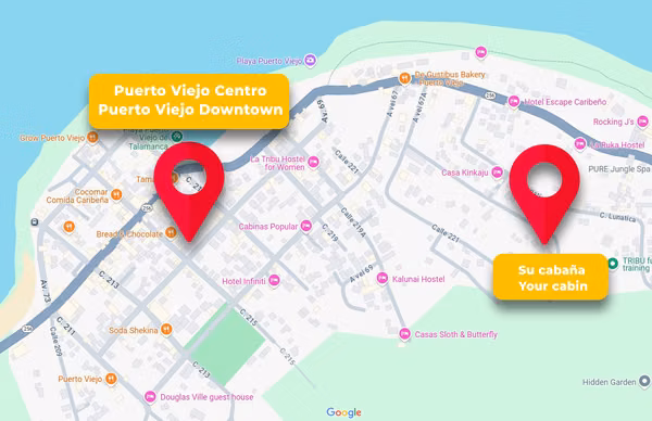 Linda cabaña a unos pasos del centro de Puerto Viejo