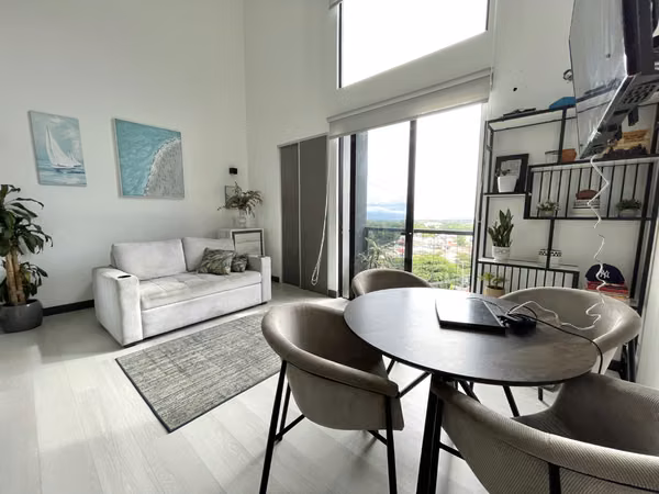 VENTA APARTAMENTO TIPO LOFT, AMUEBLADO, PARA INVERSIÓN,EN CONDOMINIO, SANTA ANA