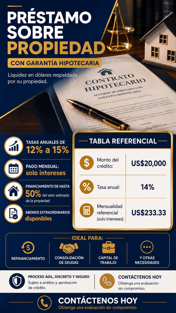 ¿Necesita liquidez y cuenta con una propiedad?