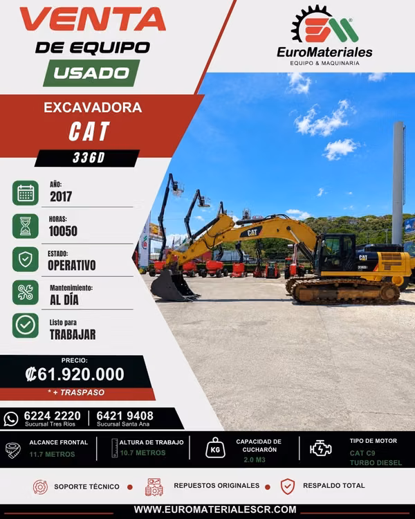 336D CAT EXCAVADORA - year 2017