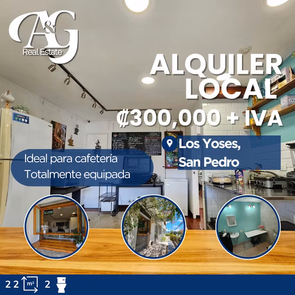 Alquiler local para cafetería, Los Yoses, San Pedro. AMO289