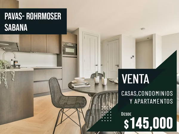 VENTA DE CASAS, APARTAMENTOS Y CONDOMINIOS, PASEO COLON, SABANA, ROHRMORSER, PAVAS Y ALREDEDORES