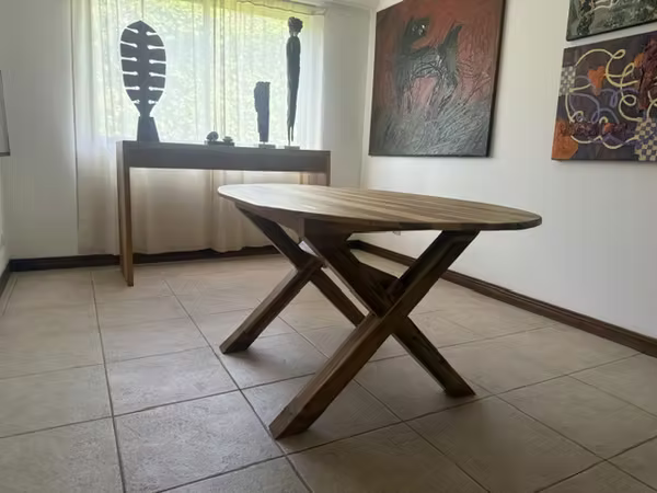 Oval Table + Buffet/Bar – Laurel Wood