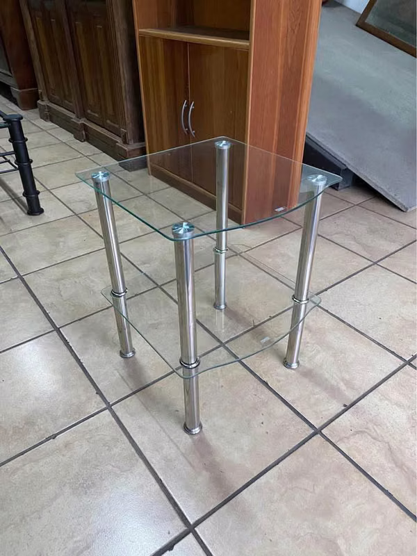 Table Room, Assistant, Glass and Metal Lateral, Imported