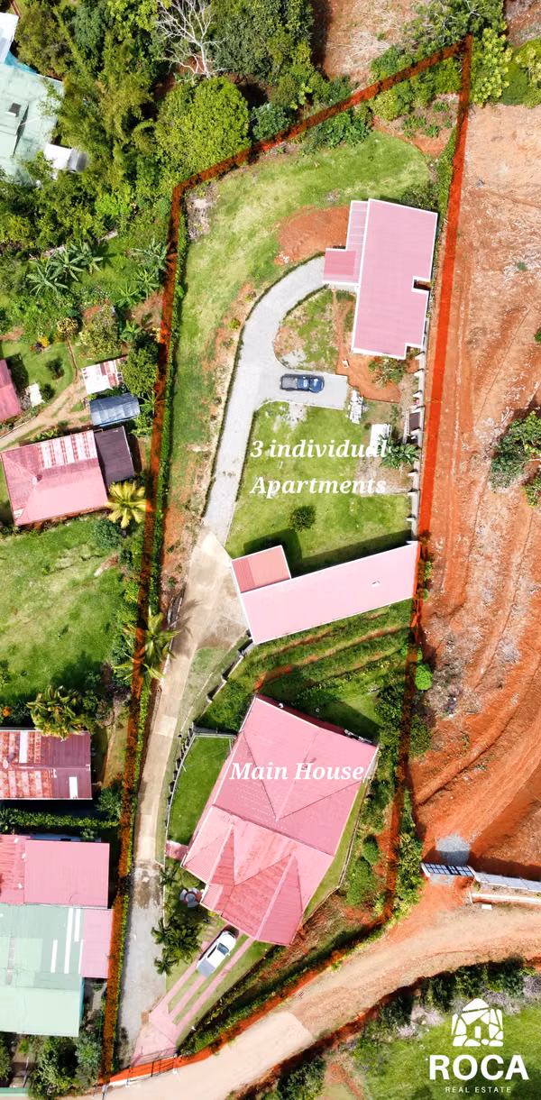 Venta de propiedad con casa y tres apartamentos en Perez Zeledon
