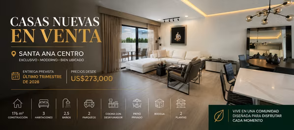 Casas Nuevas en Venta | Exclusivo Condominio en Santa Ana Centro