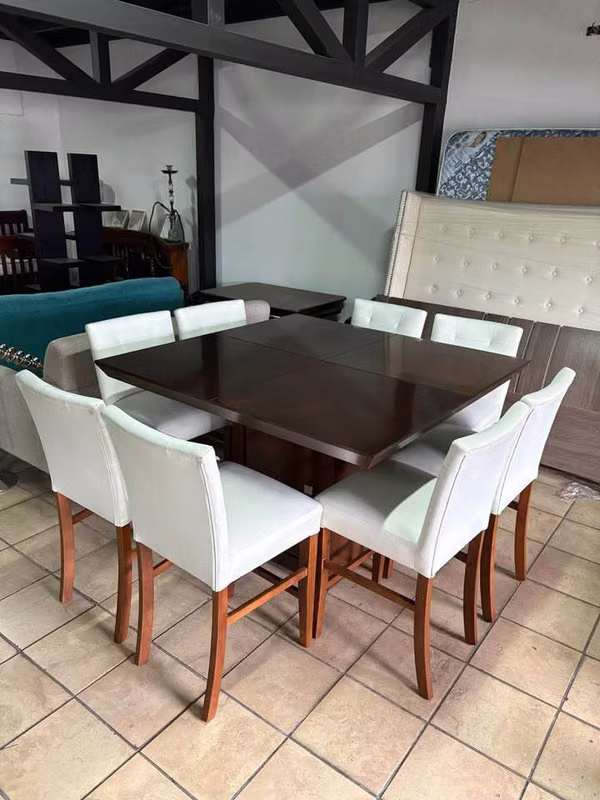 Juego Comedor 8 Sillas De Madera, Importado Como Nuevo