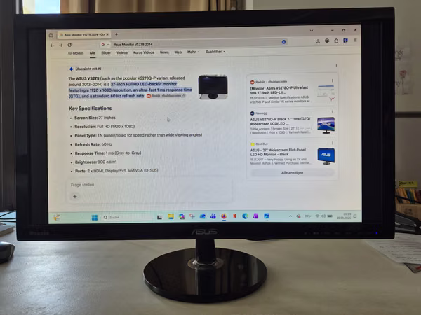 Asus VS278 27" computer monitor