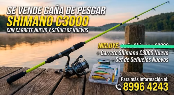 VENDO CAÑA DE PESCAR EN 35 CON CARRETE SHIMANO
