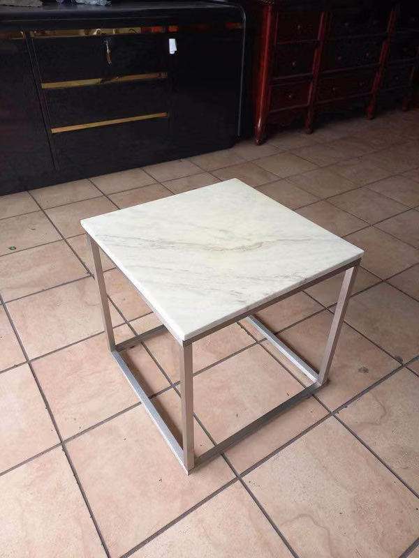 Mesa De Sala, Auxiliar, Lateral De Mármol y Metal. Como Nueva, Importada