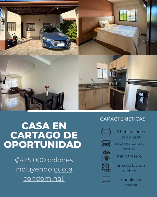 House for rent in a gated community in Quebradilla, Cartago