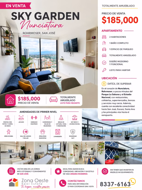 VENTA APARTAMENTO,  SKY GARDEN, NUNCIATURA