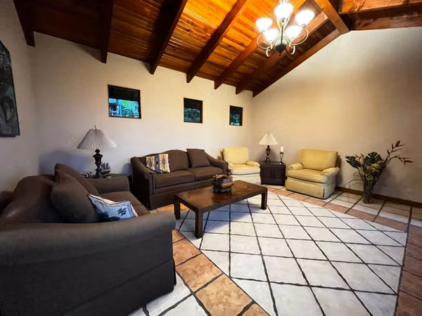 Large 2 bedroom home in cool hills of Escazu, view with city lights.