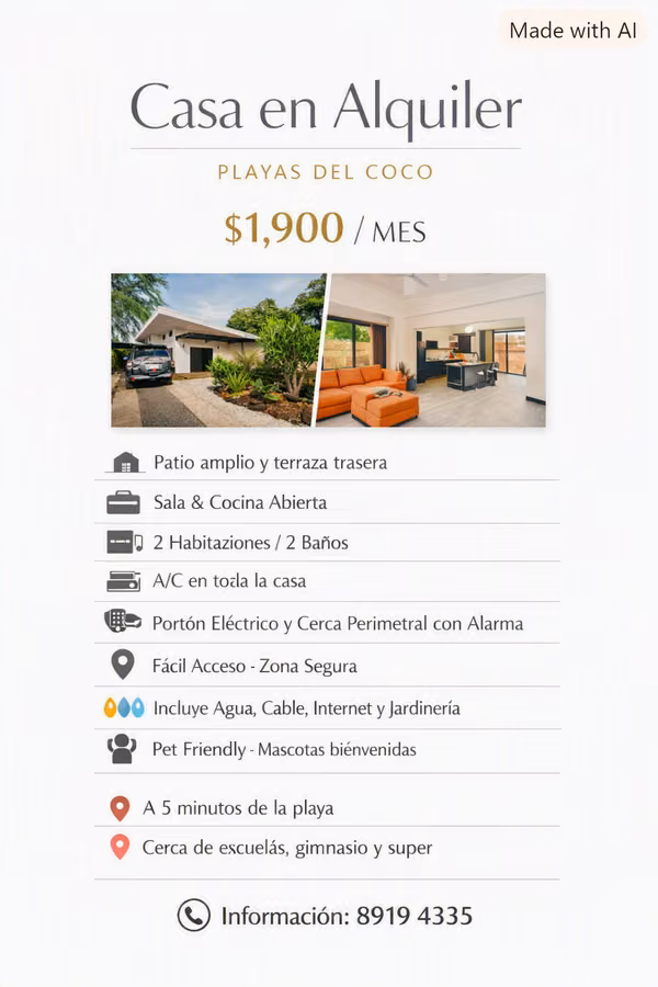 Private home for long-term rent