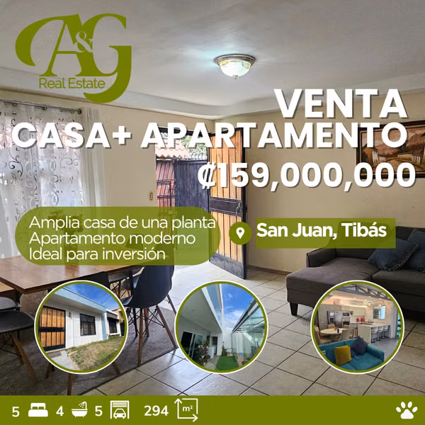 Sale property house + Apartment San Juan Tibas VTI400