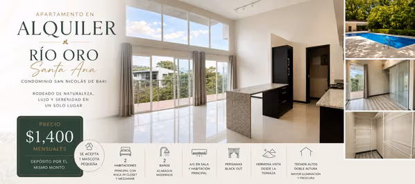 Apartment with Beautiful Views for Rent | Río Oro, Santa Ana