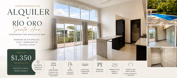 Apartment with Beautiful Views for Rent | Río Oro, Santa Ana