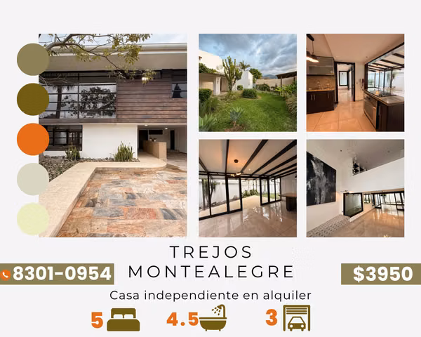 Independent house rental in Trejos Montealegre, Escazu