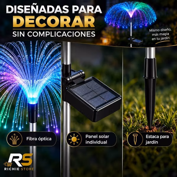 Lámparas Solares para Jardín Multicolor | Set de 2