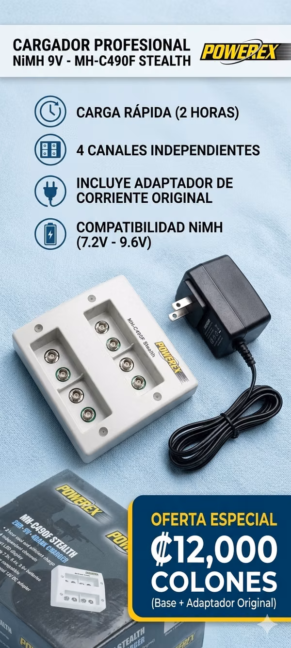 Professional Loader Powerex Mh-c490f 9v NiMH)
