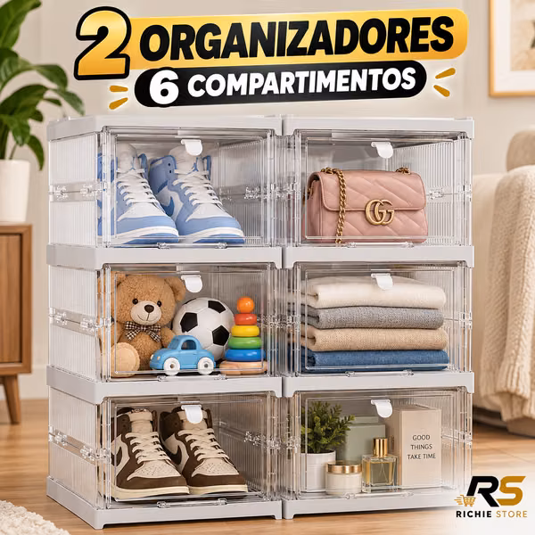 Plegable and Removable Transparent Shoes Organizing Box