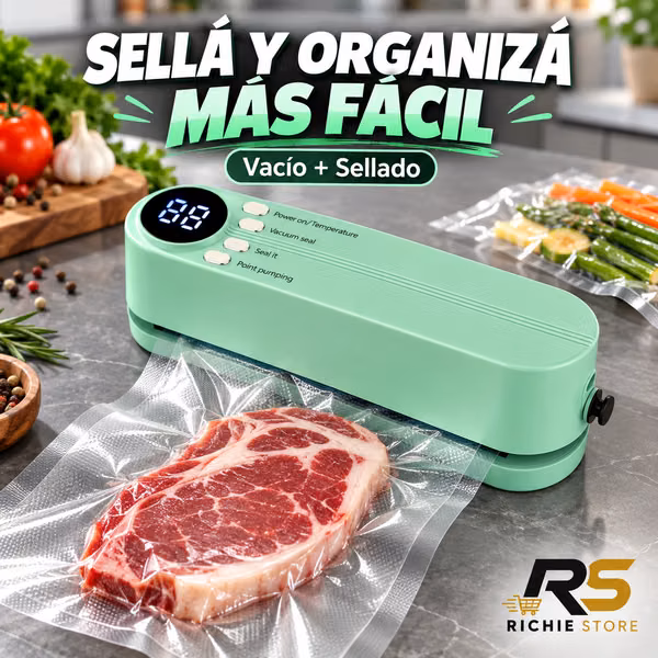 Selladora al Vacío Mini Recargable Multifuncional USB-C