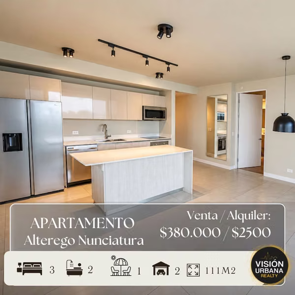 Apartamento de 3 Habitaciones con Línea Blanca en Alterego