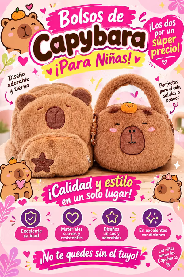Sale of Capybara bags for girls