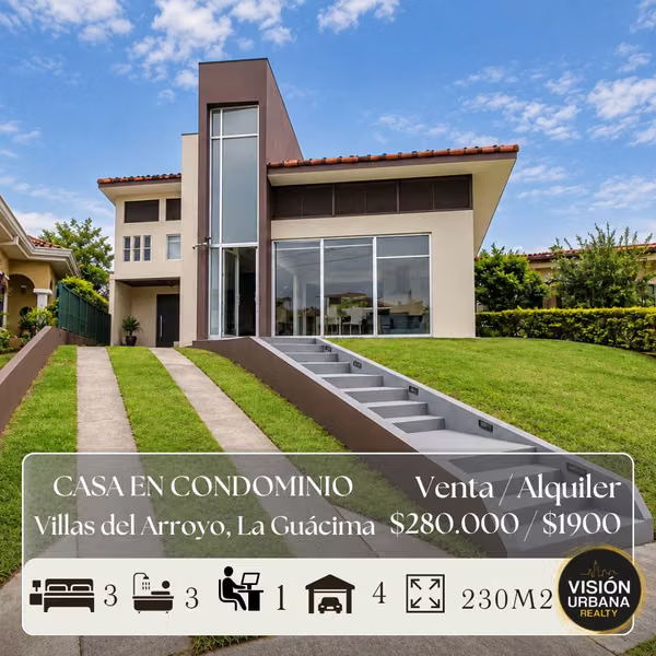 Casa de 3 Habitaciones en Condominio Veredas del Arroyo