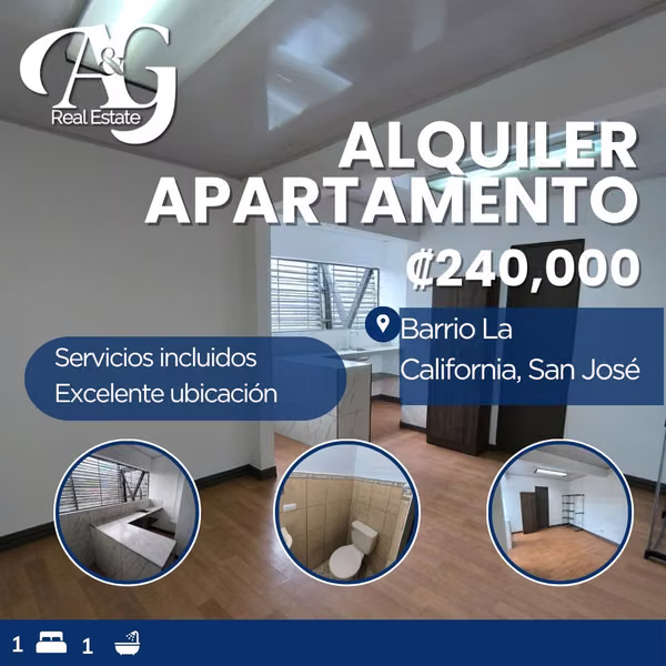Alquiler apartamento tipo estudio. Barrio La California. ASJ411