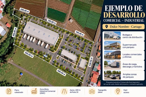 TERRENO COMERCIAL–INDUSTRIAL EN VENTA | DULCE NOMBRE, CARTAGO