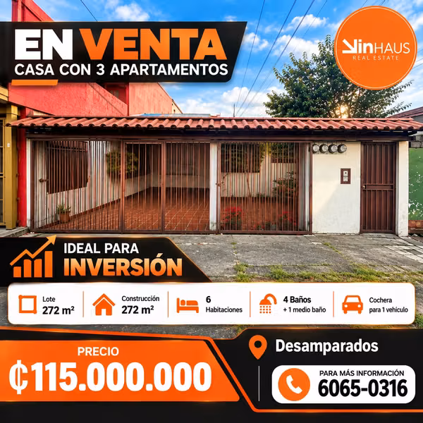 Venta de casa con apartamentos AS ID43667