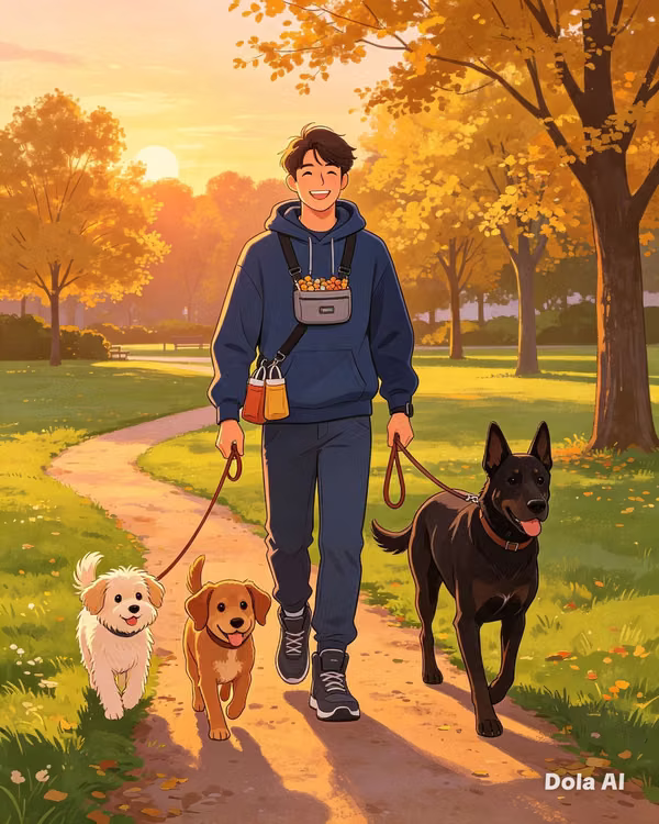 Service of walk care for dogs of any race and size with all love