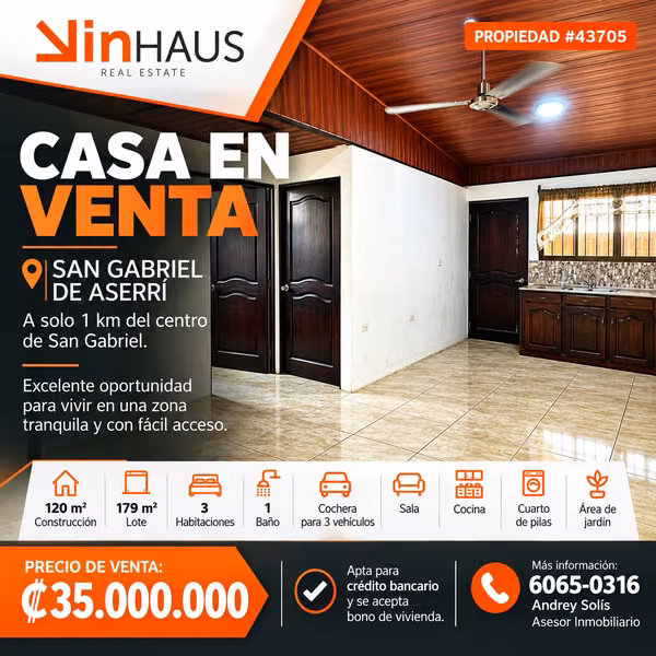Venta de casa en Aserri AS ID43705