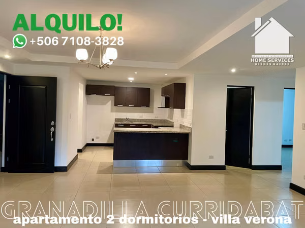 ALQUILO! 2 Dormitorios, 2 Parqueos, Condominio – Granadilla Curridabat.