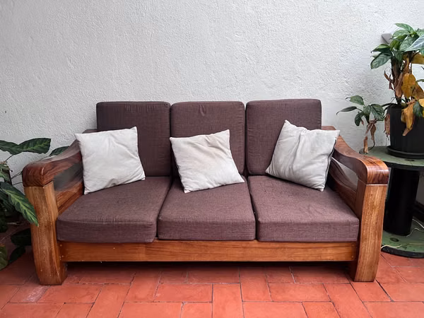 Set of wooden chairs for terrace