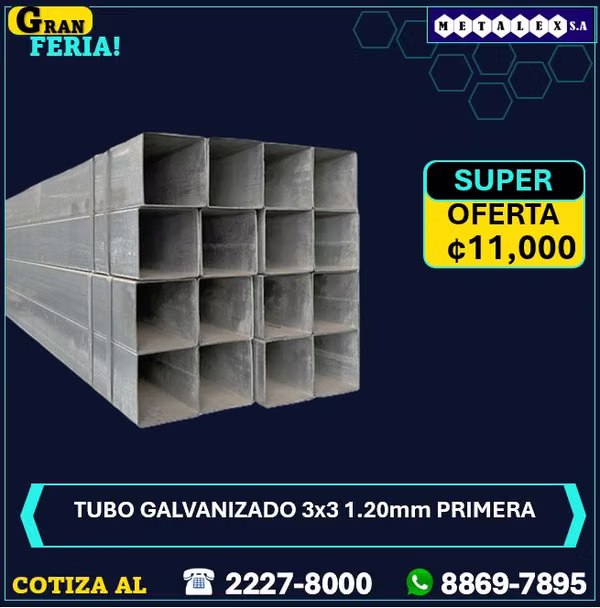 3x3 1.20 h first galvanized tube