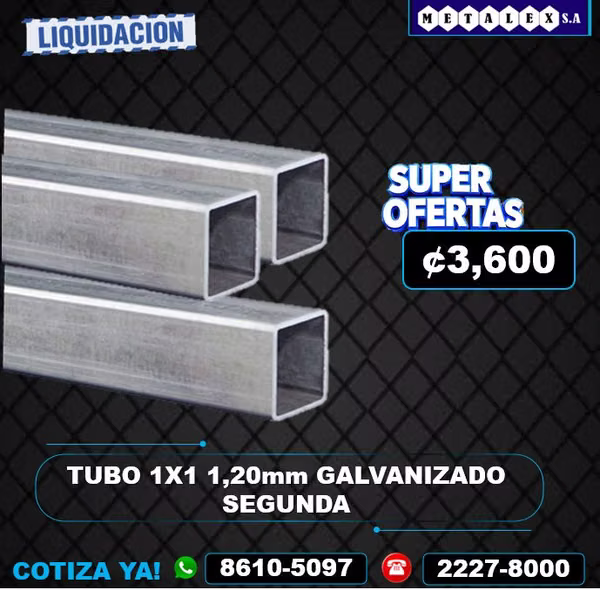 1X1 1.20MM SECOND GALVANIZED TUBE