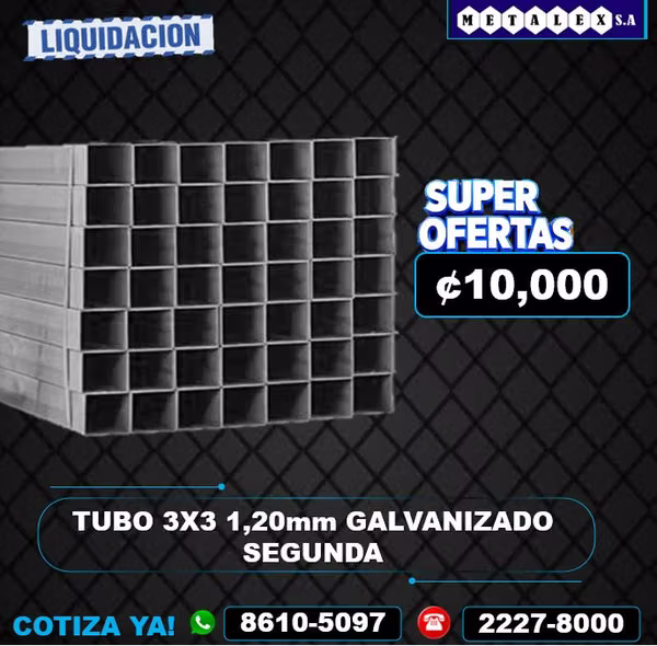 3X3 1.20MM SECOND GALVANIZED TUBE