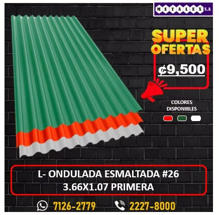 LAMINA ONDULADA # ESMALTADA PRIMERA 