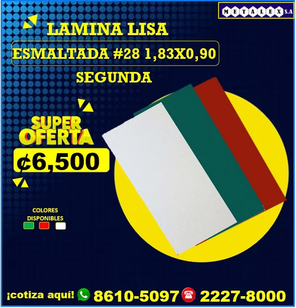 LAMINA LISA ESMALTADA #